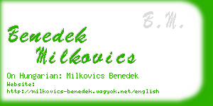 benedek milkovics business card